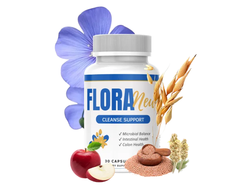 FloraNew Daily Gut Cleanse Support Capsules - Microbial Balance, Intestinal Health, Colon Health